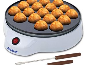 Takoyaki Maker من StarBlue مع اختيارات Takoyaki مجانية - آلة كهربائية سهلة وبسيطة التشغيل لصنع كرة الأخطبوط اليابانية Takoyaki AC 120V 50 / 60Hz 650W